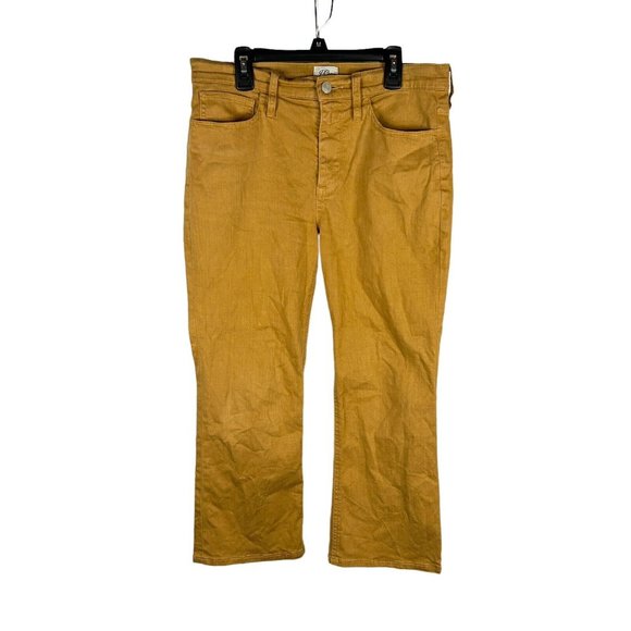 J. Crew 28P Petite 9" Billie Demi Boot Crop Honey Brown Garment Dyed Jean *FLAW - Picture 1 of 12